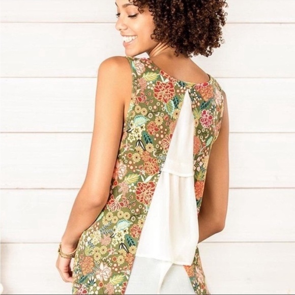 Matilda Jane Open Orchards floral tank with sheer back Size Small - Picture 1 of 11